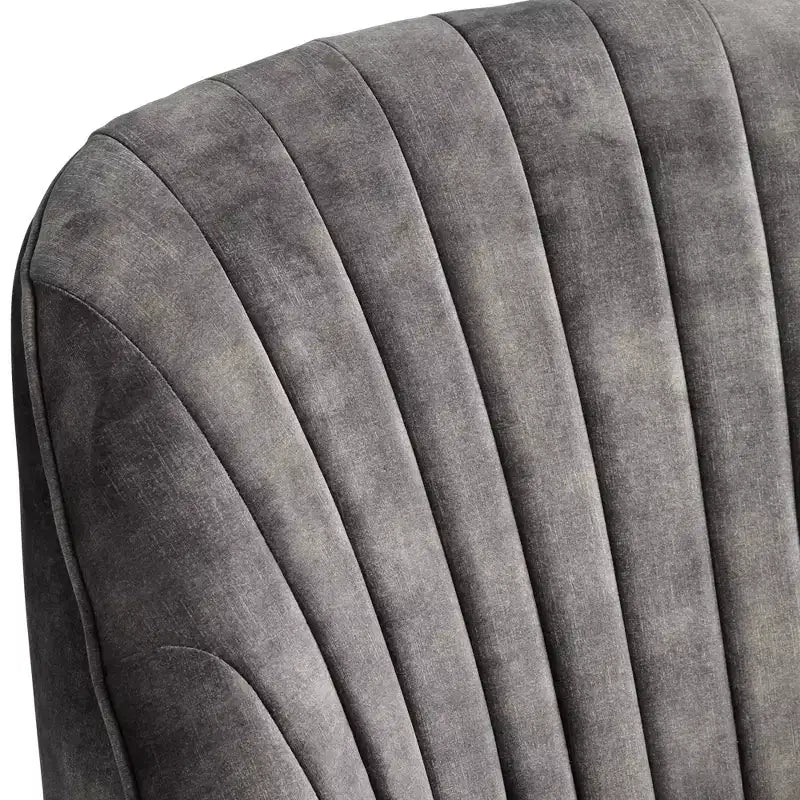 55 Downing Street Austen 28 Wide Tufted Charcoal Gray Velvet Armchair