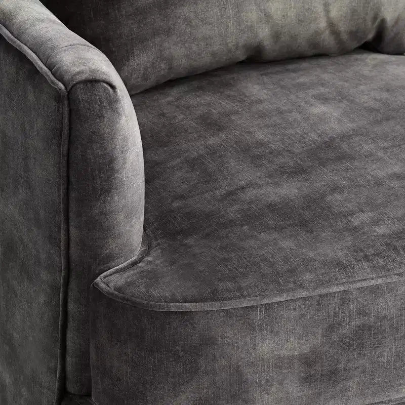 55 Downing Street Austen 28 Wide Tufted Charcoal Gray Velvet Armchair
