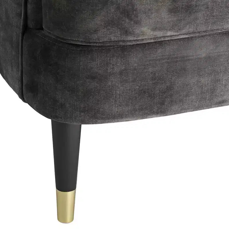55 Downing Street Austen 28 Wide Tufted Charcoal Gray Velvet Armchair