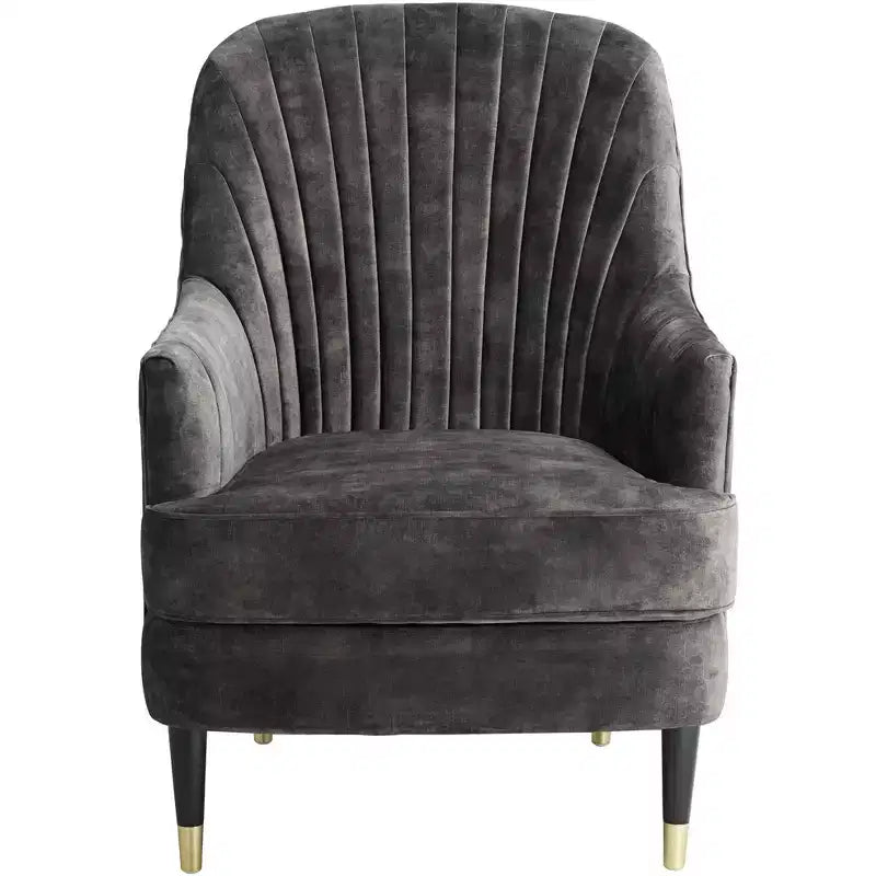 55 Downing Street Austen 28 Wide Tufted Charcoal Gray Velvet Armchair