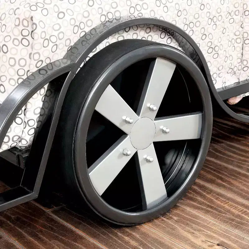 Wapiti Racer Car Youth Bed Silver/Gun Metal - miBasics